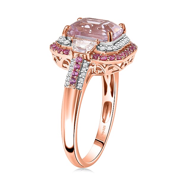 Shop Lc D Joy Martha Rocha Kunzite Multi Gemstone Victorian Era Ring In 18K Vermeil RG Over Sterling Silver 5.40 Ctw