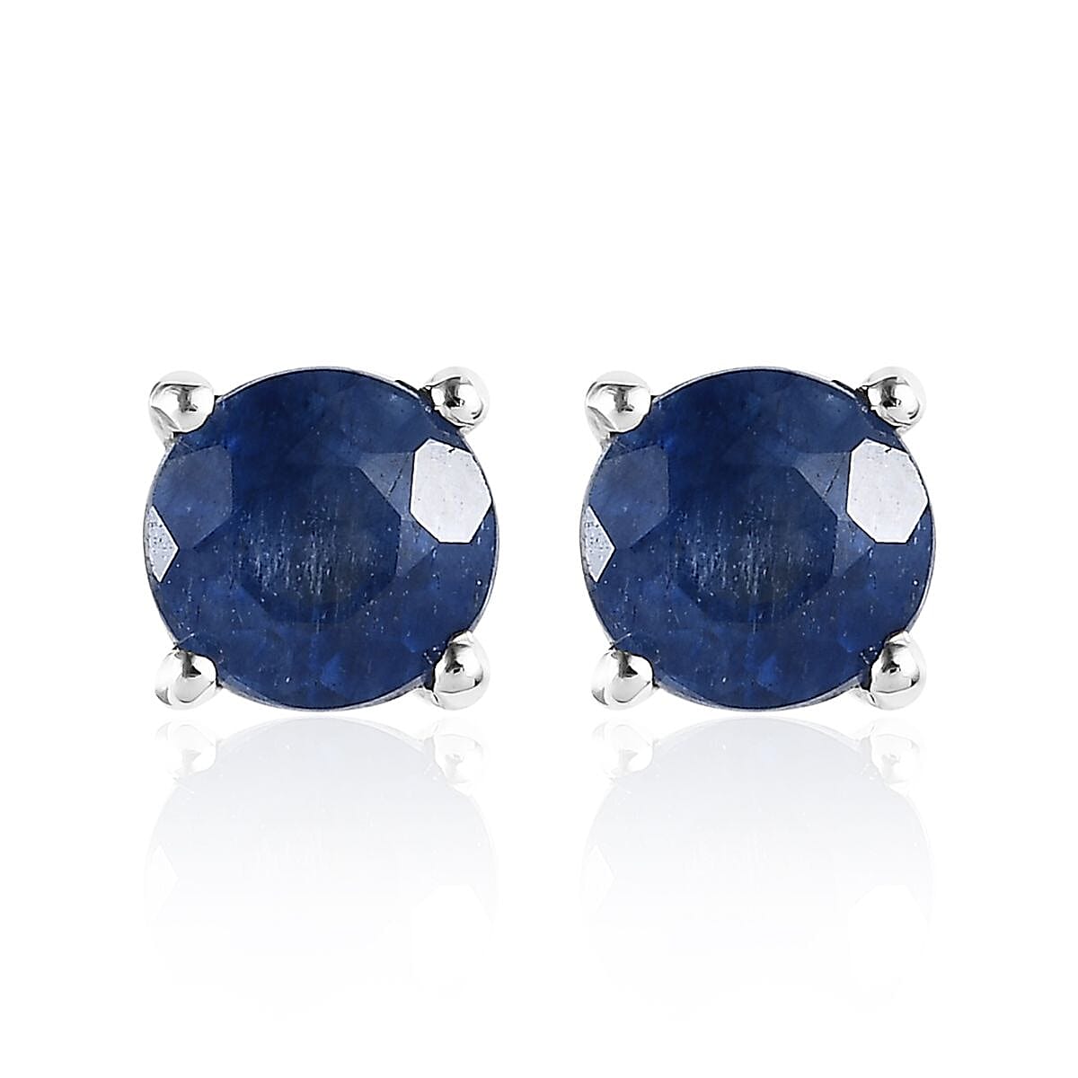 shop lc D'Joy Masoala Sapphire (D) 1.50 ctw Solitaire Stud Earrings in Platinum Over Sterling Silver