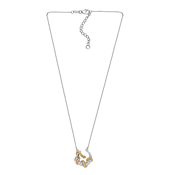 Shop Lc D'Joy Moissanite 0.35 Ctw Fancy Necklace 18 Inches In 18K Vermeil YG And Rhodium Over Sterling Silver