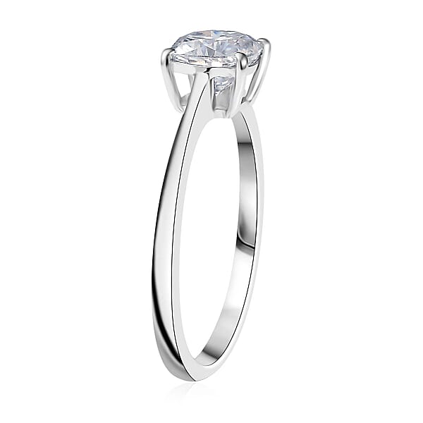 Shop Lc D'Joy Moissanite 1.00 Ctw Solitaire Ring In Platinum Over Sterling Silver