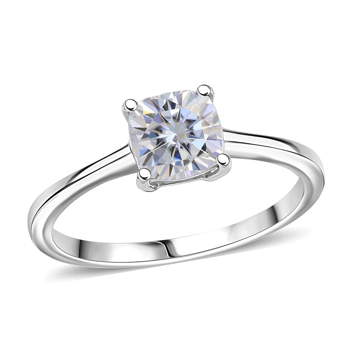 shop lc D'Joy Moissanite 1.00 ctw Solitaire Ring in Platinum Over Sterling Silver