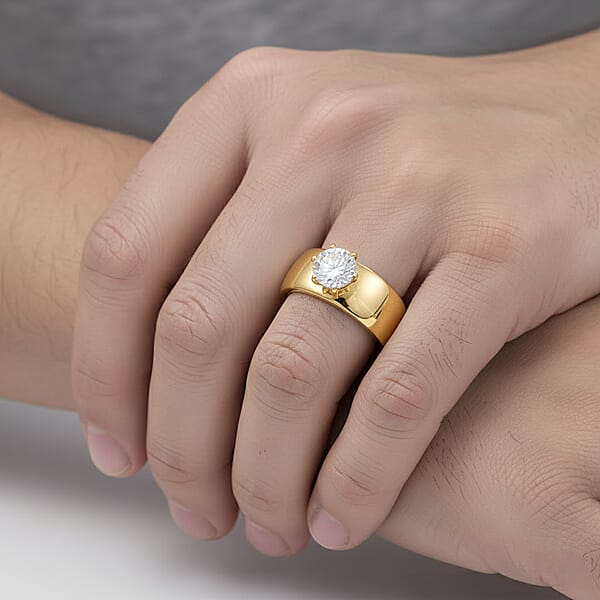 Shop Lc D'Joy Moissanite 1.15 Ctw Royal Majesty Ring In 18K Vermeil Yellow Gold Over Sterling Silver