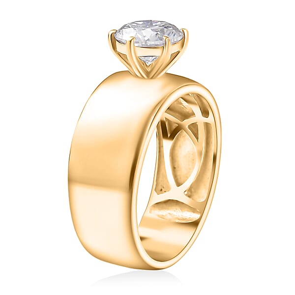 Shop Lc D'Joy Moissanite 1.15 Ctw Royal Majesty Ring In 18K Vermeil Yellow Gold Over Sterling Silver