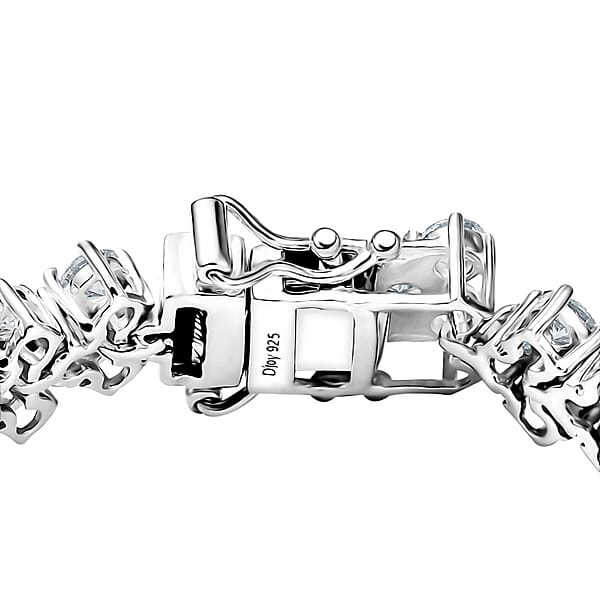 Shop Lc D'Joy Moissanite 10.80 Ctw Starlace Bracelet In Rhodium Over Sterling Silv (7.25 In)