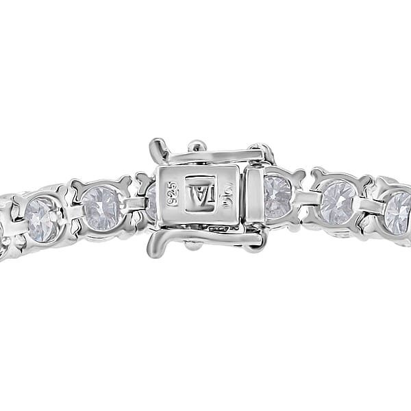 Shop Lc D'Joy Moissanite 13.75 Ctw Timeless Classics Bracelet In Rhodium Over Sterling Silver (6.50 In)