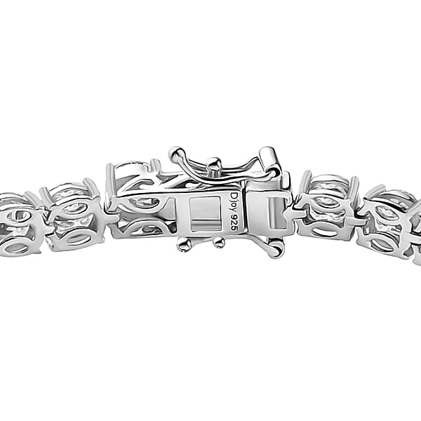 Shop Lc D'Joy Moissanite 14.60 Ctw Classic Tennis Bracelet In Rhodium Over Sterling Silver (7.25 In)
