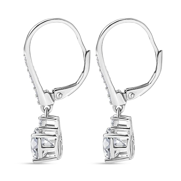 Shop Lc D'Joy Moissanite 2.70 Ctw Lever Back Earrings In Rhodium Over Sterling Silver