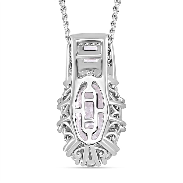 Shop Lc D'Joy Moissanite 3.00 Ctw Radiant Majesty Pendant Necklace In Rhodium Over Sterling Silver 20 Inches