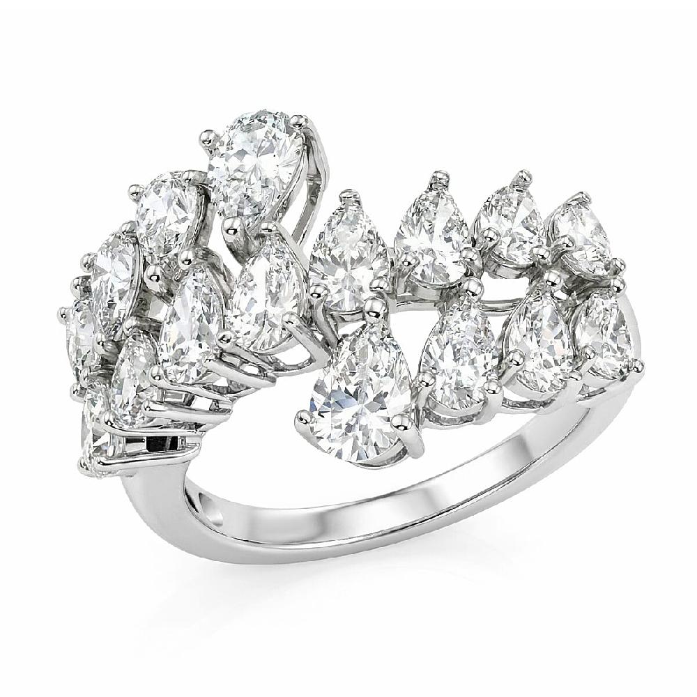 shop lc D'Joy Moissanite 3.20 ctw Sparkle Dew Ring in Rhodium Over Sterling Silver