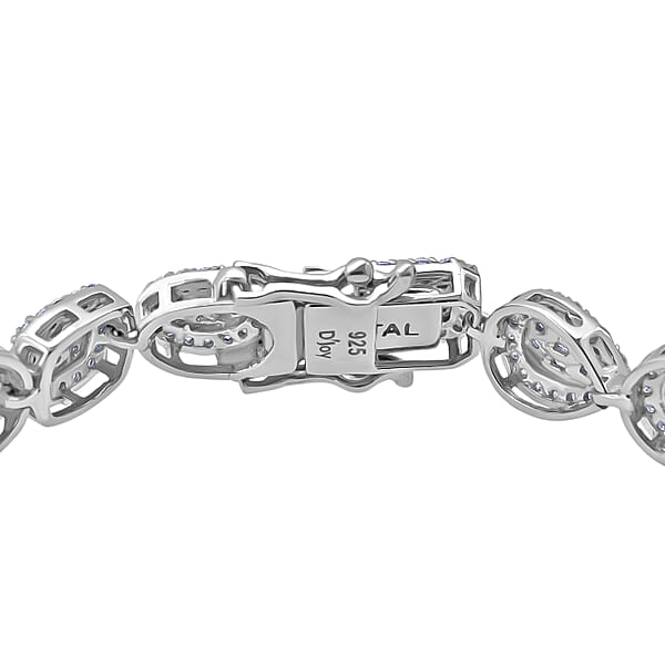 Shop Lc D'Joy Moissanite 3.65 Ctw Art Deco Bracelet In Rhodium Over Sterling Silver (6.50 In)