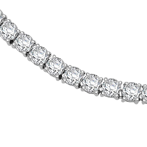 Shop Lc D'Joy Moissanite 37.60 Ctw Timeless Classics Necklace In Rhodium Over Sterling Silver 18 Inches