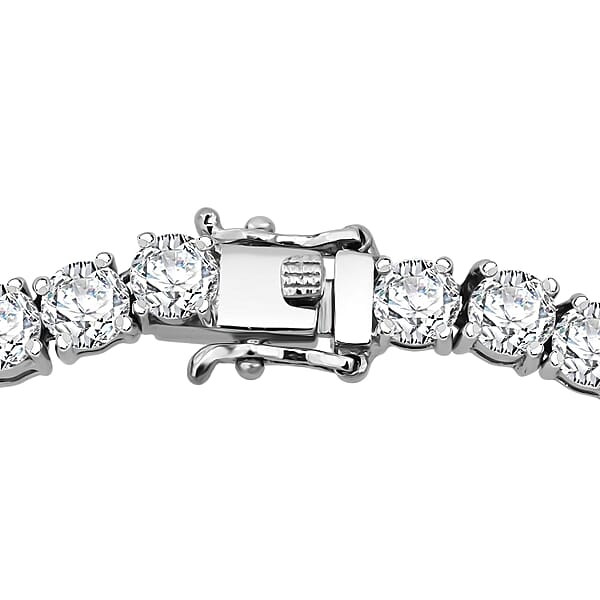 Shop Lc D'Joy Moissanite 37.60 Ctw Timeless Classics Necklace In Rhodium Over Sterling Silver 18 Inches