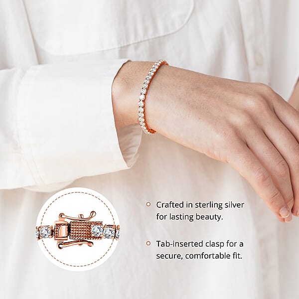 Shop Lc D'Joy Moissanite 4.90 Ctw Tennis Bracelet Vermeil Rose Gold Over Sterling Silver Bracelet Moissanite Jewelry Gifts For Her (6.50 In)