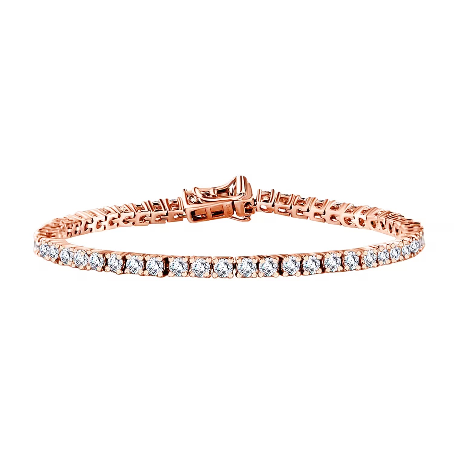 shop lc D'Joy Moissanite 4.90 ctw Tennis Bracelet Vermeil Rose Gold Over Sterling Silver Bracelet Moissanite Jewelry Gifts For Her (6.50 In)
