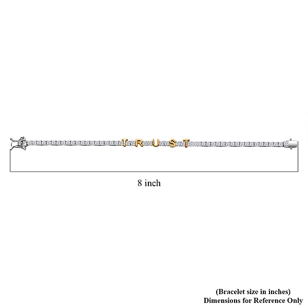 Shop Lc D'Joy Moissanite 5.40 Ctw TRUST Bracelet In 14K YG And Rhodium Over Sterling Silver (7.25 In)