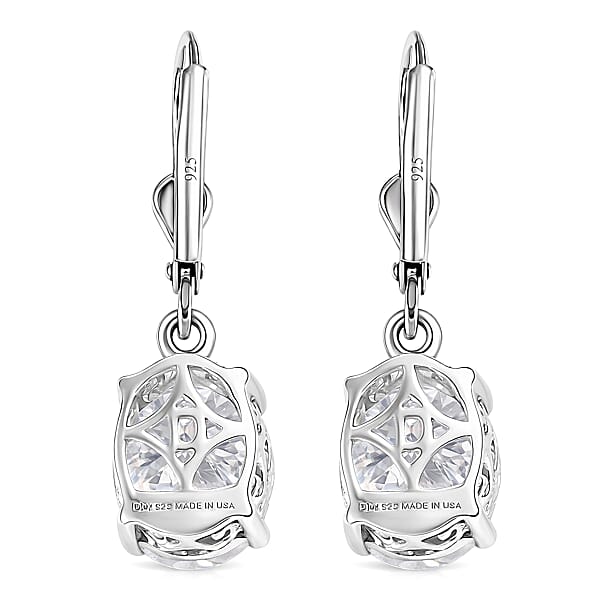 Shop Lc D'Joy Moissanite 5.60 Ctw Eternal Solitaire Earrings In Rhodium Over Sterling Silver