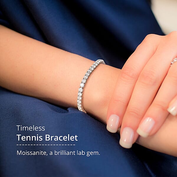 Shop Lc D'Joy Moissanite 5.90 Ctw Tennis Bracelet In Platinum Over Sterling Silver (7.25 In)