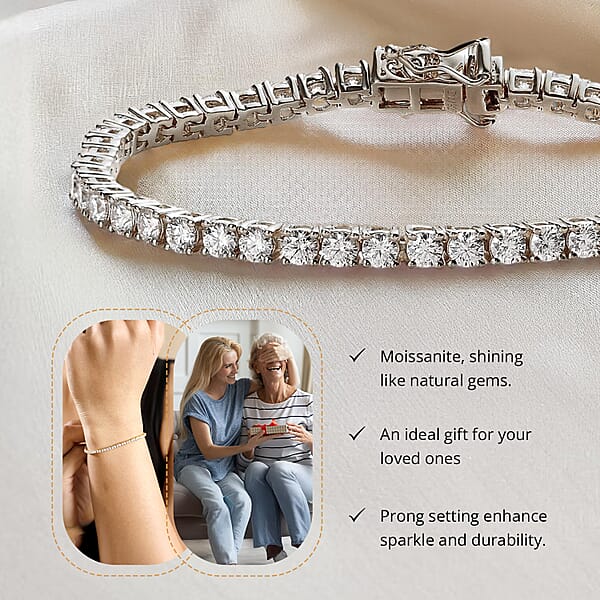 Shop Lc D'Joy Moissanite 5.90 Ctw Tennis Bracelet In Platinum Over Sterling Silver (7.25 In)