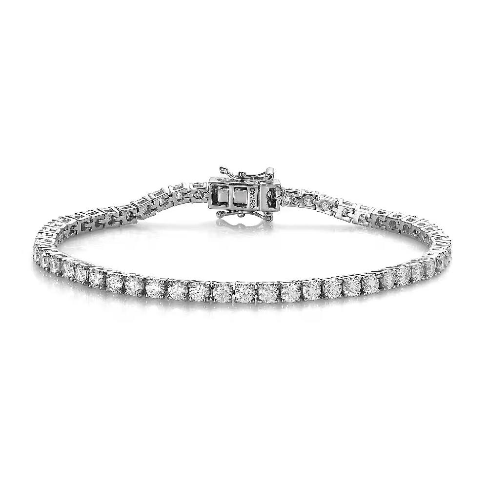 shop lc D'Joy Moissanite 5.90 ctw Tennis Bracelet in Platinum Over Sterling Silver (7.25 In)