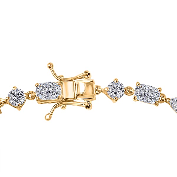 Shop Lc D'Joy Moissanite 8.15 Ctw Cascading Droplets Bracelet In 18K Vermeil Yellow Gold Over Sterling Silver (7.25 In)