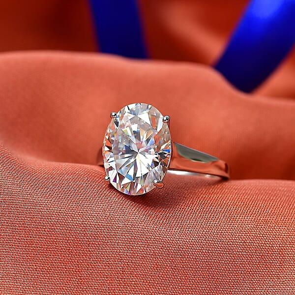 Shop Lc D'Joy Moissanite 9.90 Ctw Eternal Solitaire Ring In Rhodium Over Sterling Silver