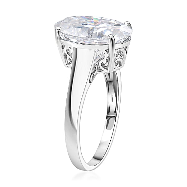 Shop Lc D'Joy Moissanite 9.90 Ctw Eternal Solitaire Ring In Rhodium Over Sterling Silver
