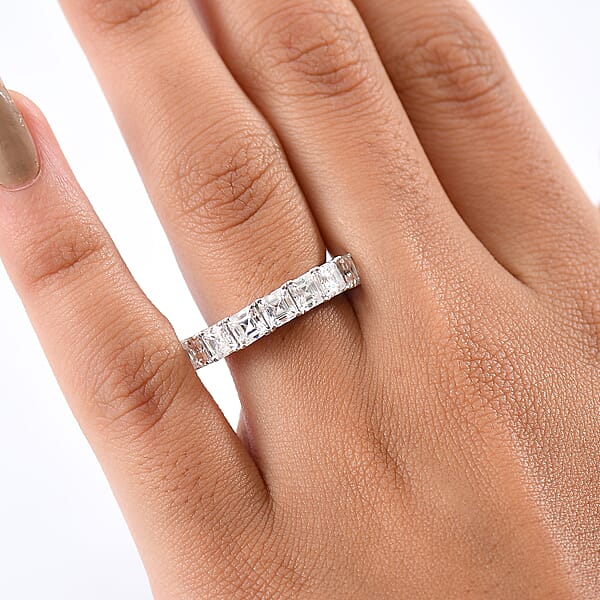Shop Lc D'Joy Moissanite Band Ring In Rhodium Over Sterling Silver 3.35 Ctw