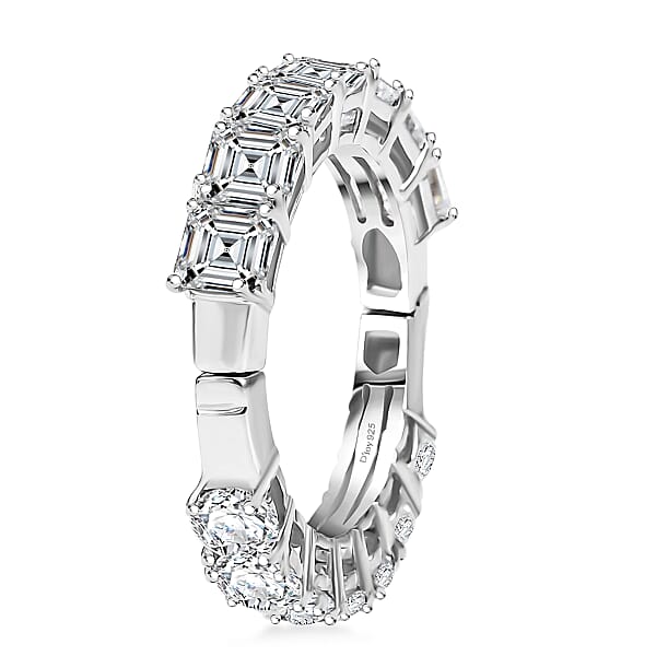 Shop Lc D'Joy Moissanite Band Ring In Rhodium Over Sterling Silver 3.35 Ctw