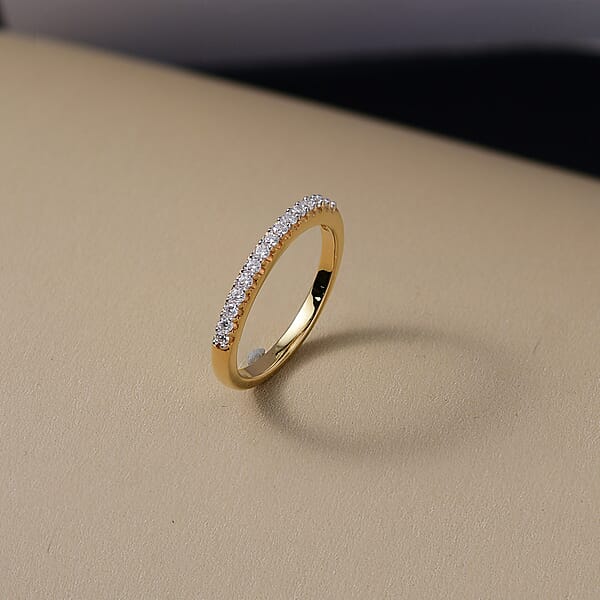Shop Lc D'Joy Moissanite Ring In 18K Vermeil YG Over Sterling Silver 0.30 Ctw