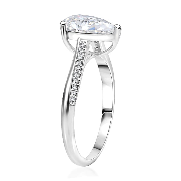 Shop Lc D'Joy Moissanite Ring In Rhodium Over Sterling Silver 2.00 Ctw