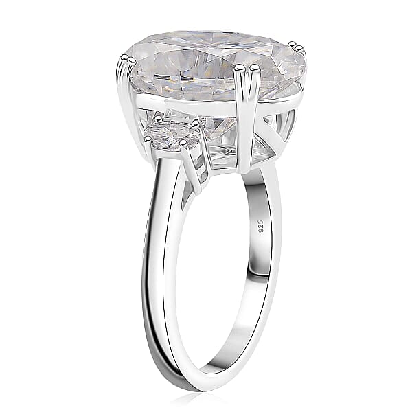 Shop Lc D'Joy Moissanite Ring In Rhodium Over Sterling Silver 10.45 Ctw