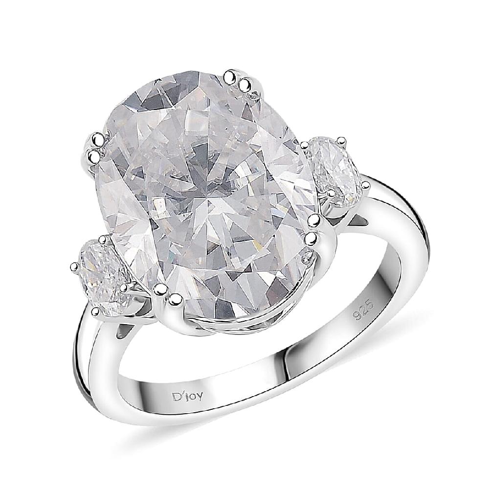 shop lc D'Joy Moissanite Ring in Rhodium Over Sterling Silver 10.45 ctw