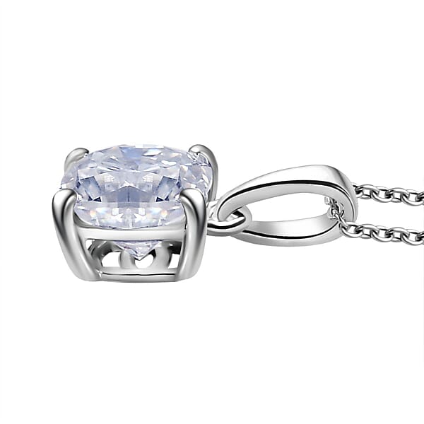 Shop Lc D'Joy Moissanite Solitaire Pendant Necklace In Platinum Over Sterling Silver 1.00 Ctw (20 Inches)