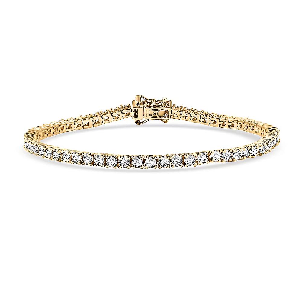shop lc D'Joy Moissanite Tennis Bracelet 6.00 ctw in 18K Vermeil Yellow Gold Over Sterling Silver (8.00 In)