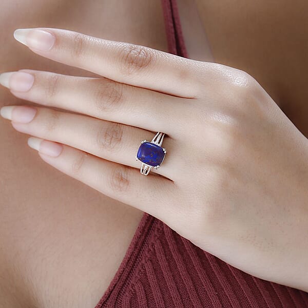 Shop Lc D'Joy Mojave Purple Turquoise 4.25 Ctw Solitaire Ring In Sterling Silver