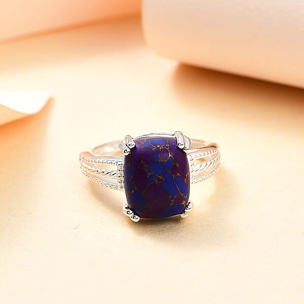 Shop Lc D'Joy Mojave Purple Turquoise 4.25 Ctw Solitaire Ring In Sterling Silver