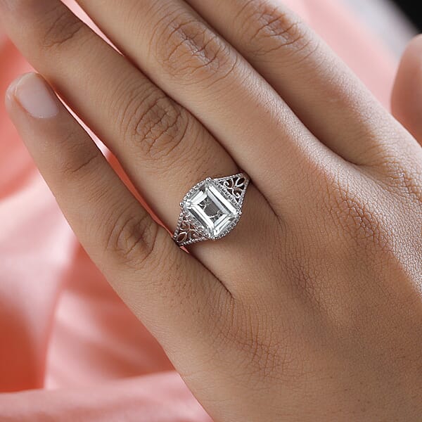 Shop Lc D'Joy Montezuma Prasiolite 3.25 Ctw Solitaire Ring In Platinum Over Sterling Silver
