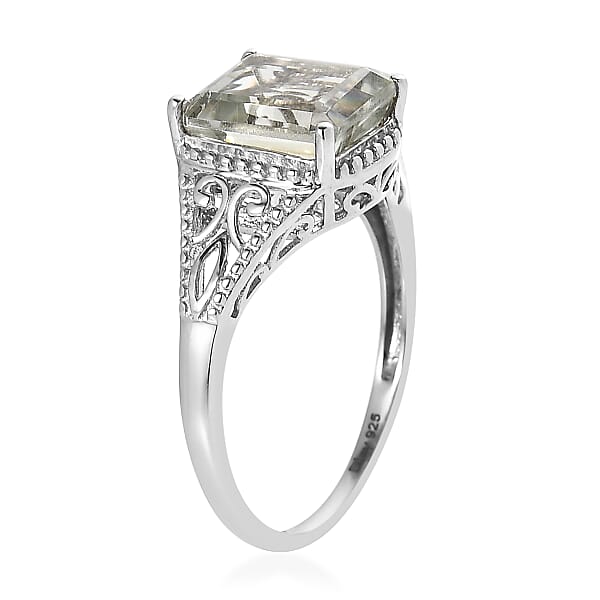 Shop Lc D'Joy Montezuma Prasiolite 3.25 Ctw Solitaire Ring In Platinum Over Sterling Silver