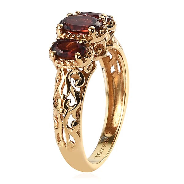 Shop Lc D'Joy Mozambique Garnet Ring In 14K YG Over Sterling Silver 1.10 Ctw
