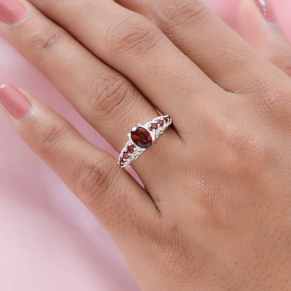 Shop Lc D'Joy Mozambique Garnet Ring In Sterling Silver 1.40 Ctw