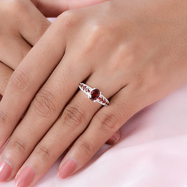 Shop Lc D'Joy Mozambique Garnet Ring In Sterling Silver 1.40 Ctw