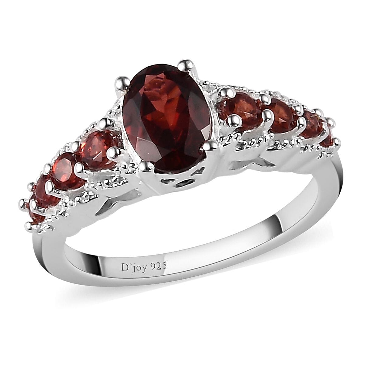 shop lc D'Joy Mozambique Garnet Ring in Sterling Silver 1.40 ctw