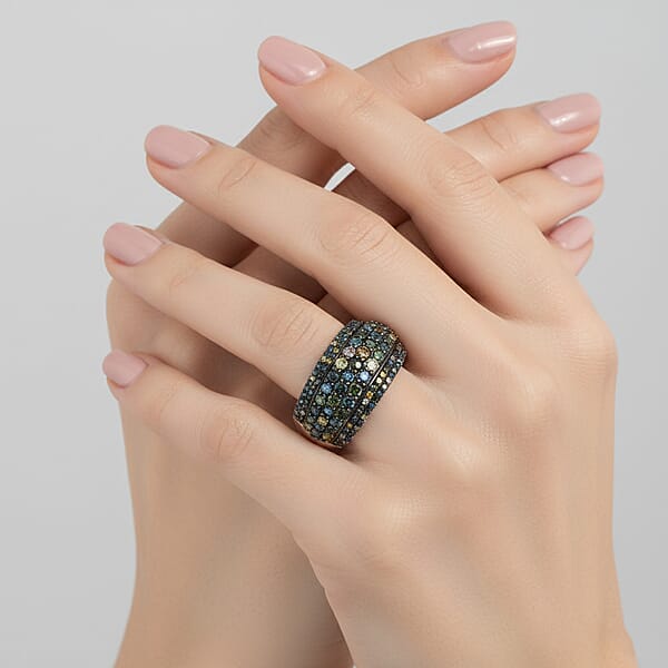 Shop Lc D'Joy Mult Color Diamond Ring In Rhodium Over Sterling Silver 2.00 Ctw