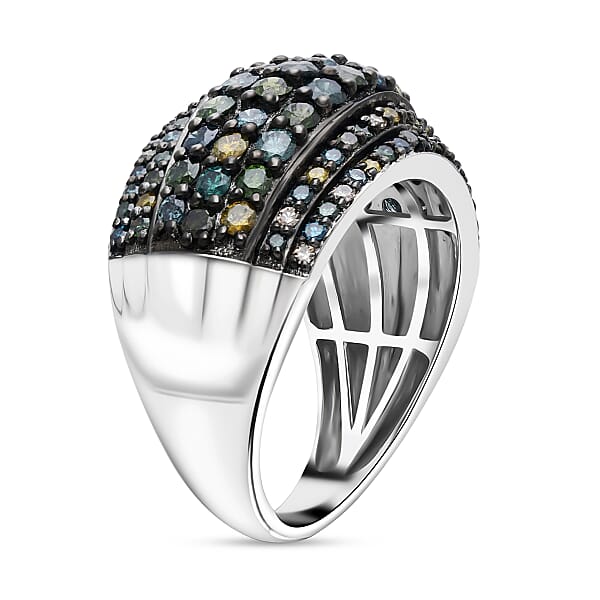 Shop Lc D'Joy Mult Color Diamond Ring In Rhodium Over Sterling Silver 2.00 Ctw