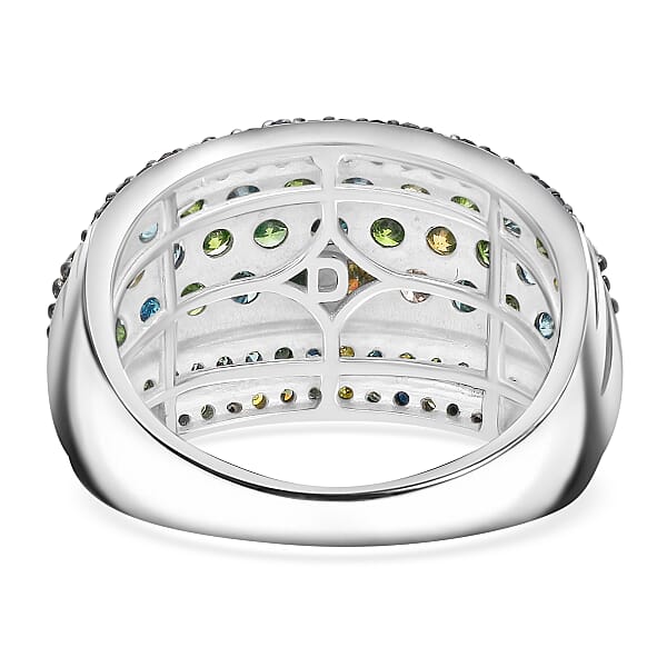 Shop Lc D'Joy Mult Color Diamond Ring In Rhodium Over Sterling Silver 2.00 Ctw