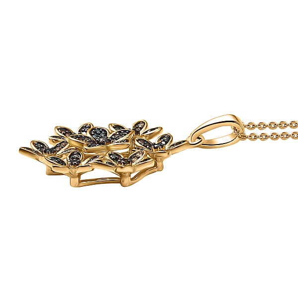 Shop Lc D'Joy Multi Color Diamond 0.50 Ctw Blooming Brilliance Pendant Necklace In 18K Vermeil Yellow Gold Over Sterling Silver 20 Inches