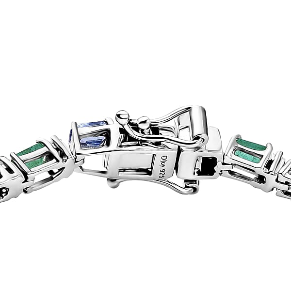 Shop Lc D'Joy Multi Gemstone 7.35 Ctw Floral Vine Bracelet In Rhodium Over Sterling Silver (6.50 In)