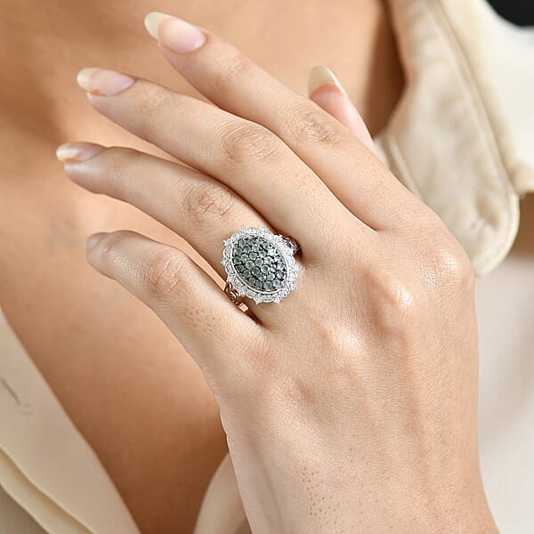 Shop Lc D'Joy Narsipatnam Alexandrite And Moissanite 1.35 Ctw Vine & Bloom Ring In Rhodium Over Sterling Silver