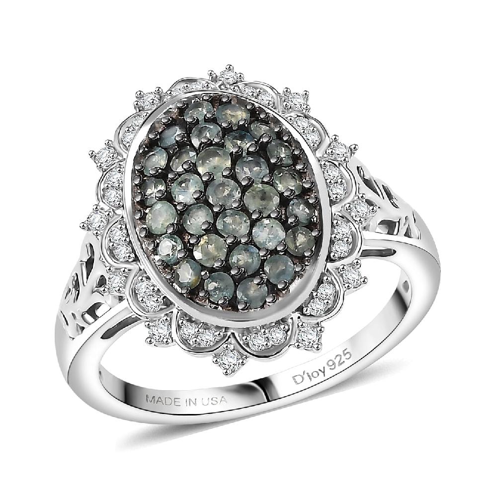shop lc D'Joy Narsipatnam Alexandrite and Moissanite 1.35 ctw Vine & Bloom Ring in Rhodium Over Sterling Silver
