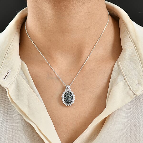 Shop Lc D'Joy Narsipatnam Alexandrite And Moissanite 1.40 Ctw Vine & Bloom Pendant Necklace In Rhodium Over Sterling Silver 20 Inches